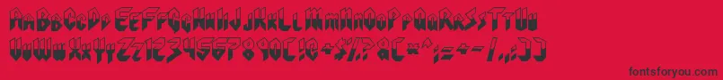 フォントVisionaries – 赤い背景に黒い文字