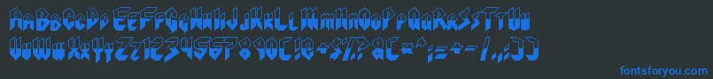 Visionaries Font – Blue Fonts on Black Background