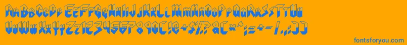 Visionaries Font – Blue Fonts on Orange Background