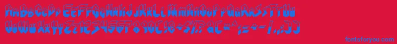 Visionaries Font – Blue Fonts on Red Background