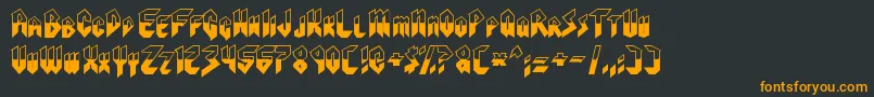 Visionaries Font – Orange Fonts on Black Background