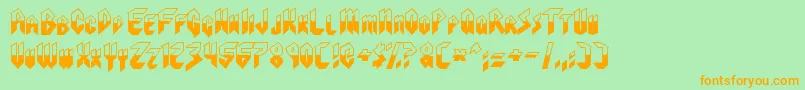 Visionaries Font – Orange Fonts on Green Background