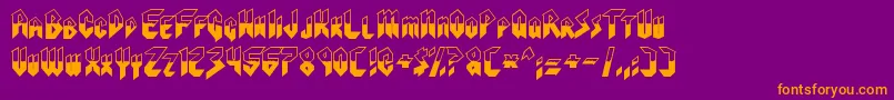Visionaries Font – Orange Fonts on Purple Background