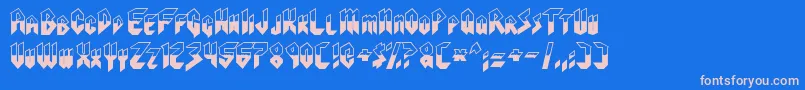 Visionaries Font – Pink Fonts on Blue Background