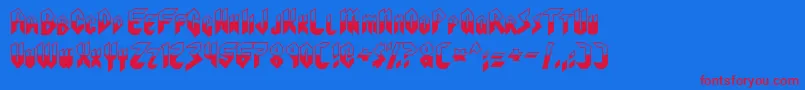 Visionaries Font – Red Fonts on Blue Background