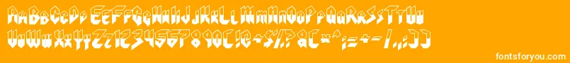 Visionaries Font – White Fonts on Orange Background