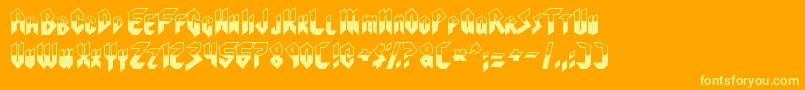 Visionaries Font – Yellow Fonts on Orange Background