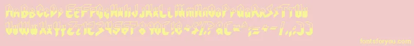 Visionaries Font – Yellow Fonts on Pink Background