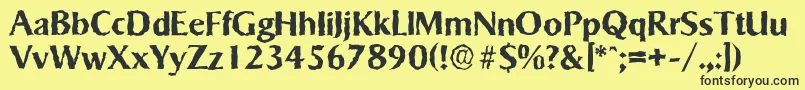 Шрифт SigvarrandomBold – чёрные шрифты на жёлтом фоне