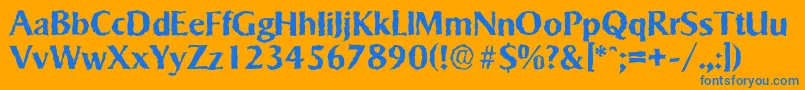 SigvarrandomBold Font – Blue Fonts on Orange Background