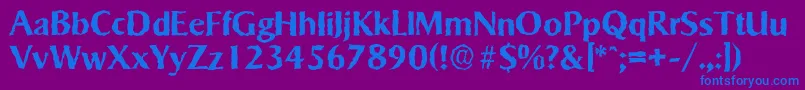 フォントSigvarrandomBold – 紫色の背景に青い文字