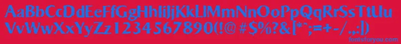 SigvarrandomBold-Schriftart – Blaue Schriften auf rotem Hintergrund