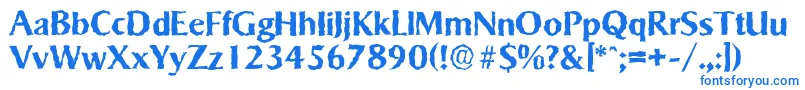 フォントSigvarrandomBold – 白い背景に青い文字