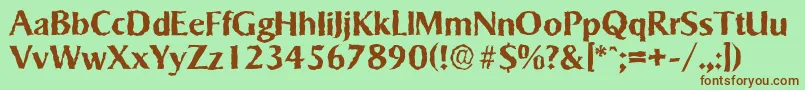 SigvarrandomBold Font – Brown Fonts on Green Background