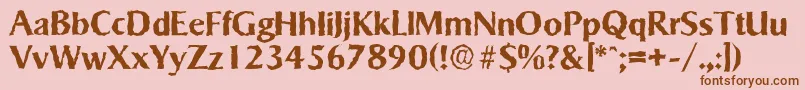 SigvarrandomBold-fontti – ruskeat fontit vaaleanpunaisella taustalla