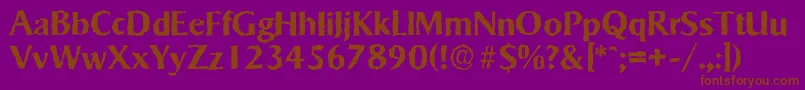 SigvarrandomBold-Schriftart – Braune Schriften auf violettem Hintergrund