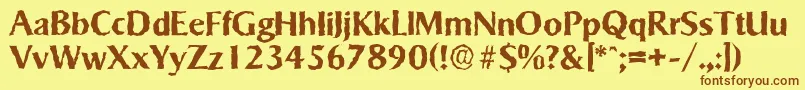 Шрифт SigvarrandomBold – коричневые шрифты на жёлтом фоне