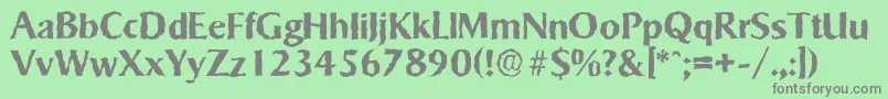 SigvarrandomBold-fontti – harmaat kirjasimet vihreällä taustalla