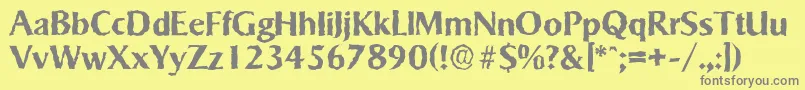 Шрифт SigvarrandomBold – серые шрифты на жёлтом фоне