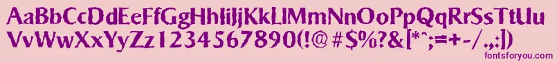 SigvarrandomBold Font – Purple Fonts on Pink Background
