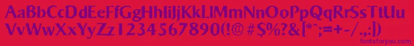 SigvarrandomBold Font – Purple Fonts on Red Background
