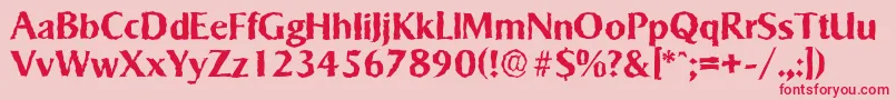 SigvarrandomBold Font – Red Fonts on Pink Background