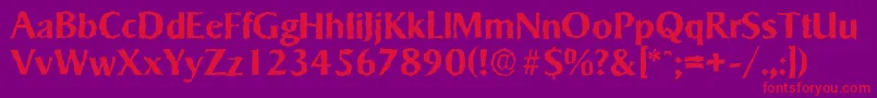 SigvarrandomBold Font – Red Fonts on Purple Background