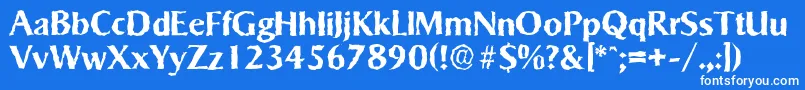 Шрифт SigvarrandomBold – белые шрифты на синем фоне