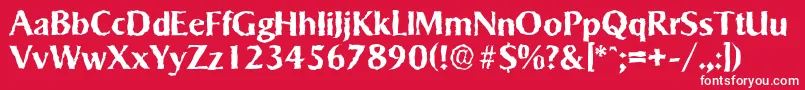 SigvarrandomBold-fontti – valkoiset fontit punaisella taustalla
