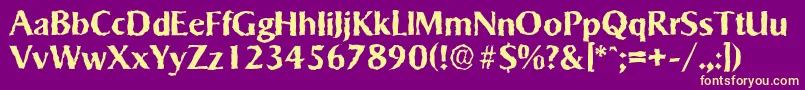 SigvarrandomBold-fontti – keltaiset fontit violetilla taustalla