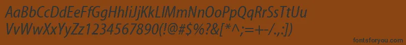 Шрифт MyriadwebproCondenseditalic – чёрные шрифты на коричневом фоне