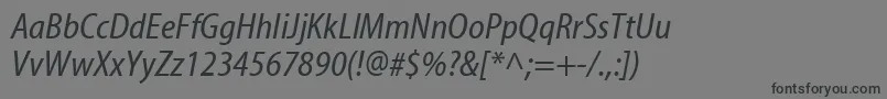 MyriadwebproCondenseditalic-fontti – mustat fontit harmaalla taustalla