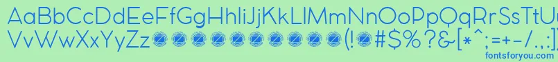 CocomatLightTrial Font – Blue Fonts on Green Background