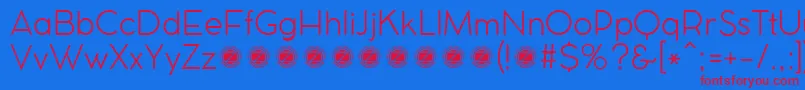 CocomatLightTrial Font – Red Fonts on Blue Background