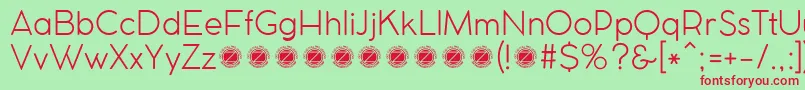 CocomatLightTrial Font – Red Fonts on Green Background