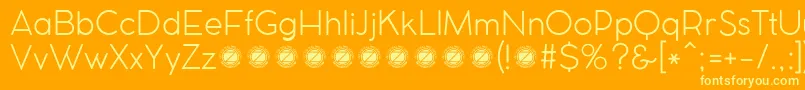 CocomatLightTrial Font – Yellow Fonts on Orange Background