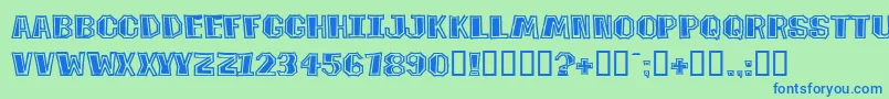 TikiTookaBv Font – Blue Fonts on Green Background
