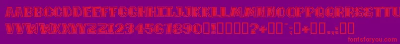 Czcionka TikiTookaBv – czerwone czcionki na fioletowym tle