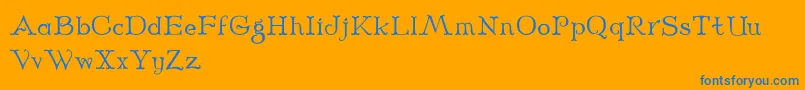 Midnight Font – Blue Fonts on Orange Background