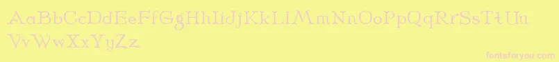 Midnight-Schriftart – Rosa Schriften auf gelbem Hintergrund