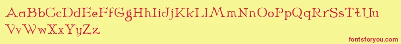 Midnight-fontti – punaiset fontit keltaisella taustalla