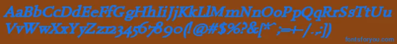 HanchBi Font – Blue Fonts on Brown Background