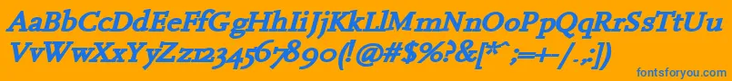 HanchBi Font – Blue Fonts on Orange Background