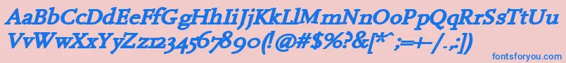 HanchBi Font – Blue Fonts on Pink Background
