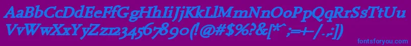 HanchBi Font – Blue Fonts on Purple Background