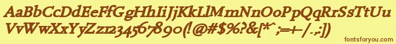 HanchBi Font – Brown Fonts on Yellow Background