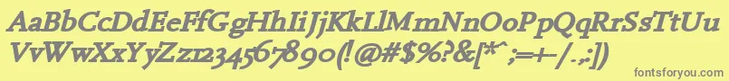 HanchBi Font – Gray Fonts on Yellow Background