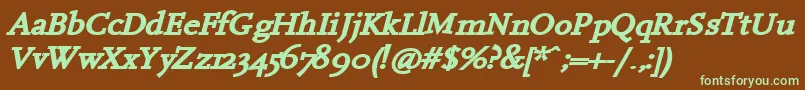 HanchBi Font – Green Fonts on Brown Background