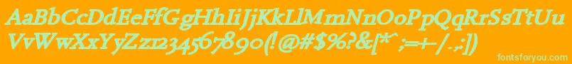 HanchBi Font – Green Fonts on Orange Background