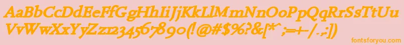 HanchBi Font – Orange Fonts on Pink Background